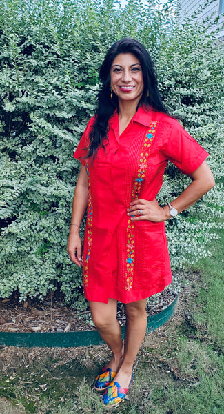 Guayabera Dress – MexiBoutique
